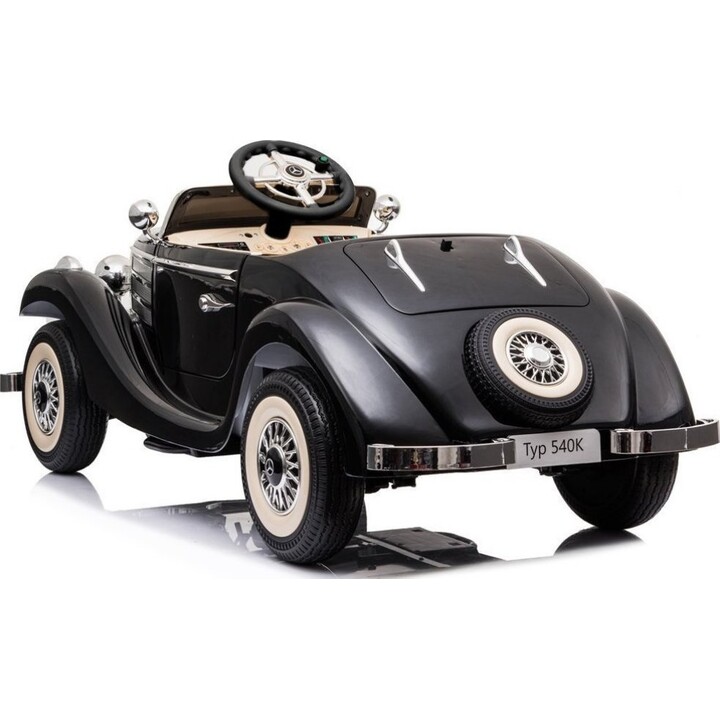 Voiture à batterie Mercedes 540K Classique Premium Lumières LED MP3 Noir
