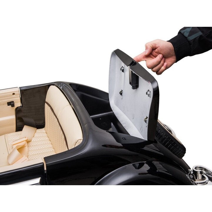 Voiture à batterie Mercedes 540K Classique Premium Lumières LED MP3 Noir