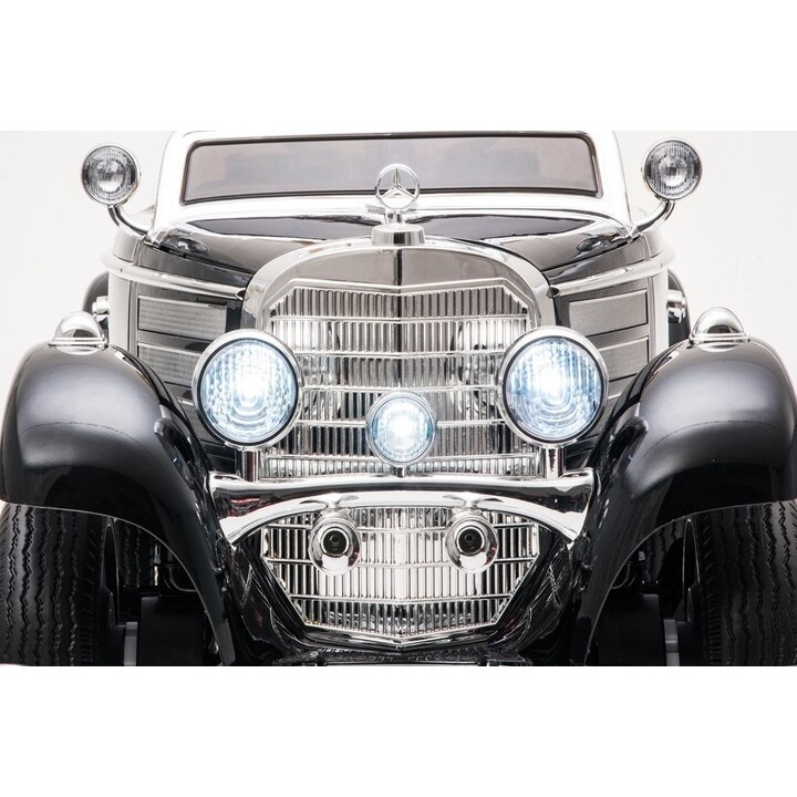 Voiture à batterie Mercedes 540K Classique Premium Lumières LED MP3 Noir