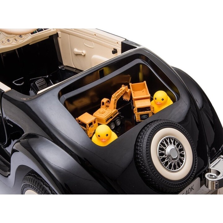 Voiture à batterie Mercedes 540K Classique Premium Lumières LED MP3 Noir