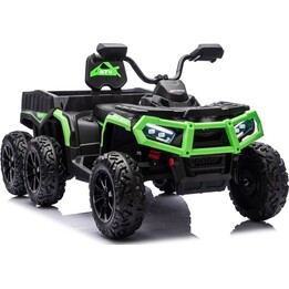 Quadriciclo elétrico JC606 24V 4x4 de 6 rodas com reboque (verde)