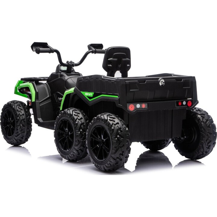 JC606 24V 4x4 Electric 6-Wheel ATV Quad with Trailer (Green)