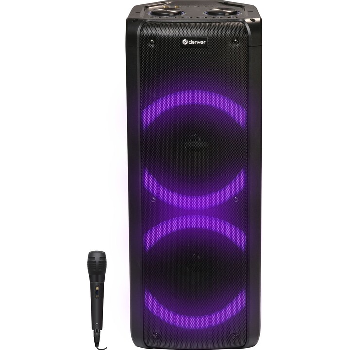 Denver BPS-352 Portable or Party Speaker, Portable Stereo Speaker, Black, 300W