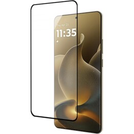 Just in Case Protetor de ecrã de vidro temperado com cobertura total para Motorola Signature, preto