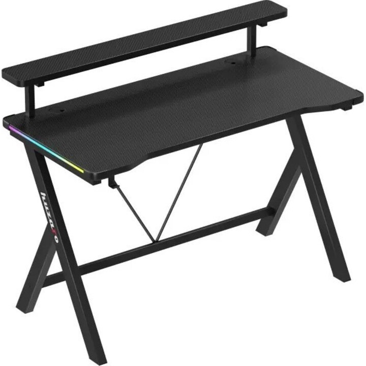 Huzaro Hero 1.9 RGB Negro Escritorio Gaming 75kg Carga Estante Gancho Auriculares