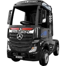 Black painted Mercedes Actros truck for children with LED remote control MP4
