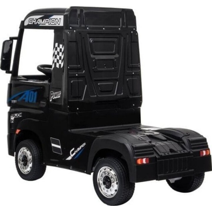 Black painted Mercedes Actros truck for children with LED remote control MP4
