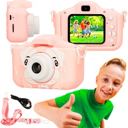 Extralink Kinderkamera H28 Dual Pink Digitalkamera, 1080p 30fps, 2,0"-Bildschirm