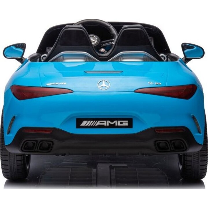 Mercedes AMG SL63 electric car for children, painted blue