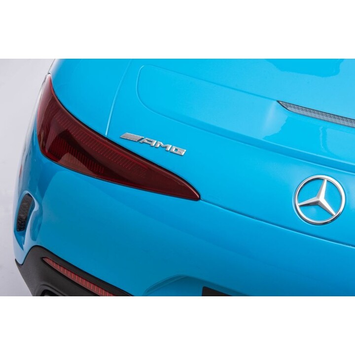 Coche eléctrico infantil Mercedes AMG SL63 pintado de azul