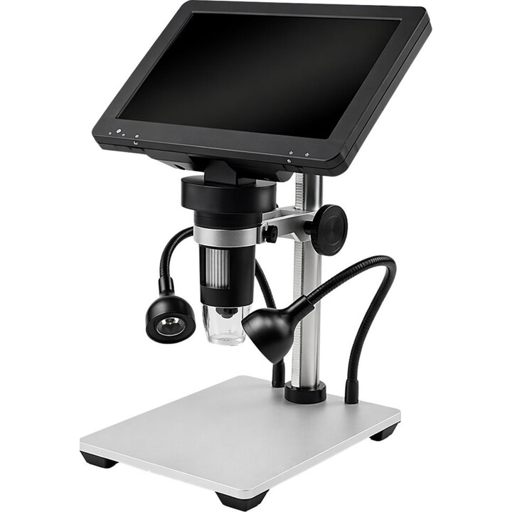 Educational digital microscope with remote control, cable, 1200x magnification LCD screen and 7-inch HD camera