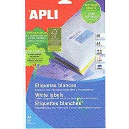 Étiquette adhésive Apli 1299, format 105x29 mm, pour photocopieur laser à jet d´encre, boîte de 100 feuilles, DIN A4.