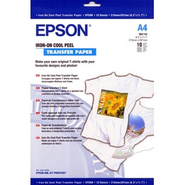 Carta per trasferimento termico Epson per magliette, formato A4, 10 ore.