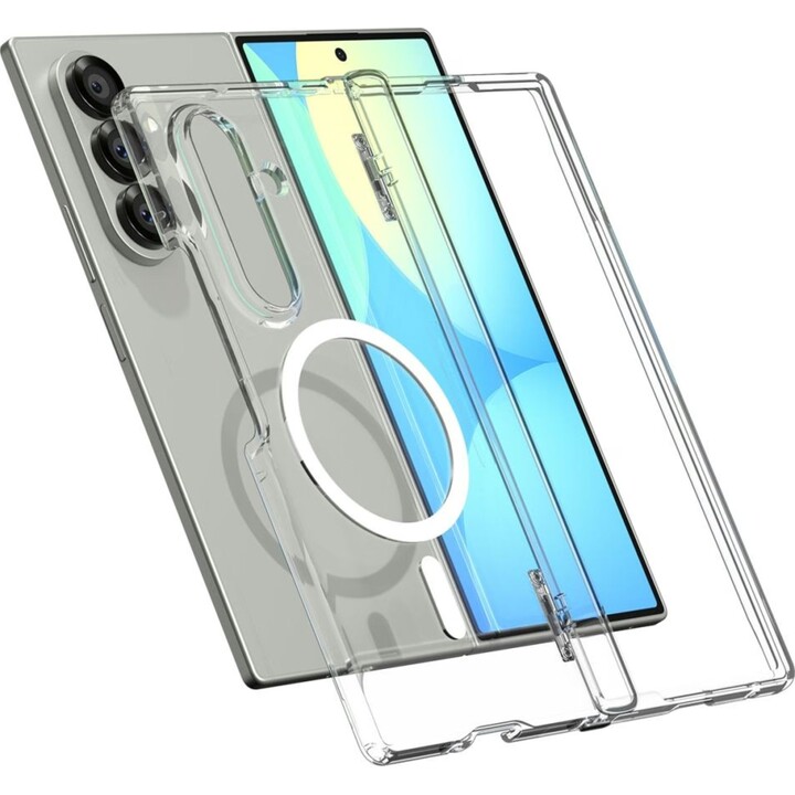 Custodia Spigen Tough Armor Pro MagSafe per Samsung Galaxy Z Fold 7 - trasparente e bianca