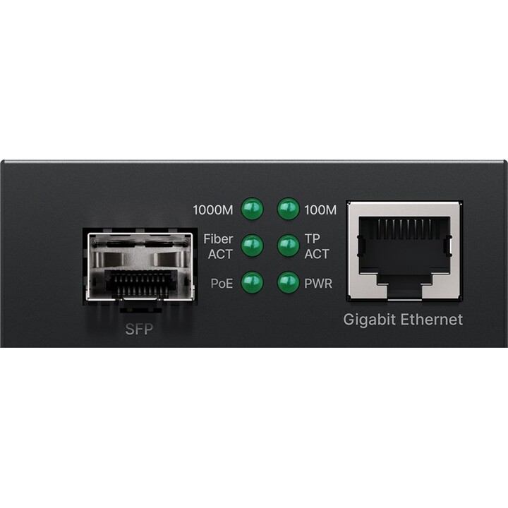 Convertitore multimediale Cudy MC220P Gigabit PoE+ RJ45-SFP Nero