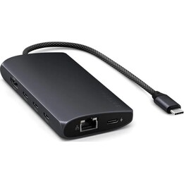 Satechi ST-P8KED 8K USB-C Multiport Hub mit Ethernet, Mitternacht