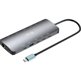 Estação de ancoragem de ecrã i-tec USB-C Metal Nano 3x 4K HDMI DP VGA PD 100W