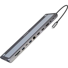 Nilox Tech Docking Station universale 13-in-1 con supporto 3x4K a triplo display 100W PD Grigio
