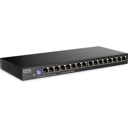 Zyxel GS1100-16ES Switch Gigabit não gerido de 16 portas Controlo DIP Preto