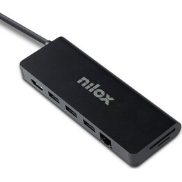 Nilox NXDSUSBC10 station d’accueil USB-C 12 en 1 grise