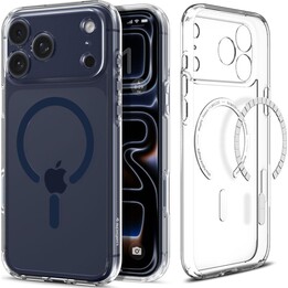 Coque arrière Spigen Ultra Hybrid MagFit transparente/bleue pour Apple iPhone 17 Pro Max