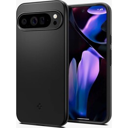 Capa traseira fina Spigen em policarbonato, preta, para Google Pixel 9 Pro XL