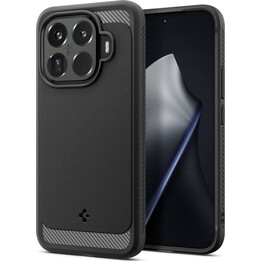 Cover posteriore Spigen Rugged Armor in TPU nera per Xiaomi 15T Pro