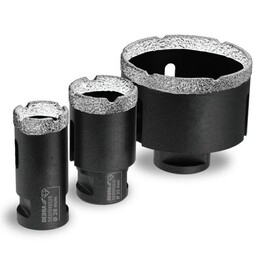 Set di punzoni diamantati brasati sottovuoto da 28, 35 e 68 mm (3 pezzi)