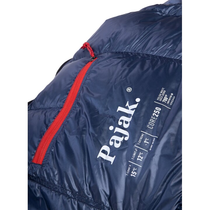 Saco de dormir de plumón Pajak Core 250 (165 cm) - Azul marino