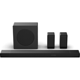 Hisense AX-5140Q Soundbar, Dolby Atmos 5.1.4 Kanäle, 600W mit drahtlosem Subwoofer + rückwärtige Lautsprecher, Schwarz