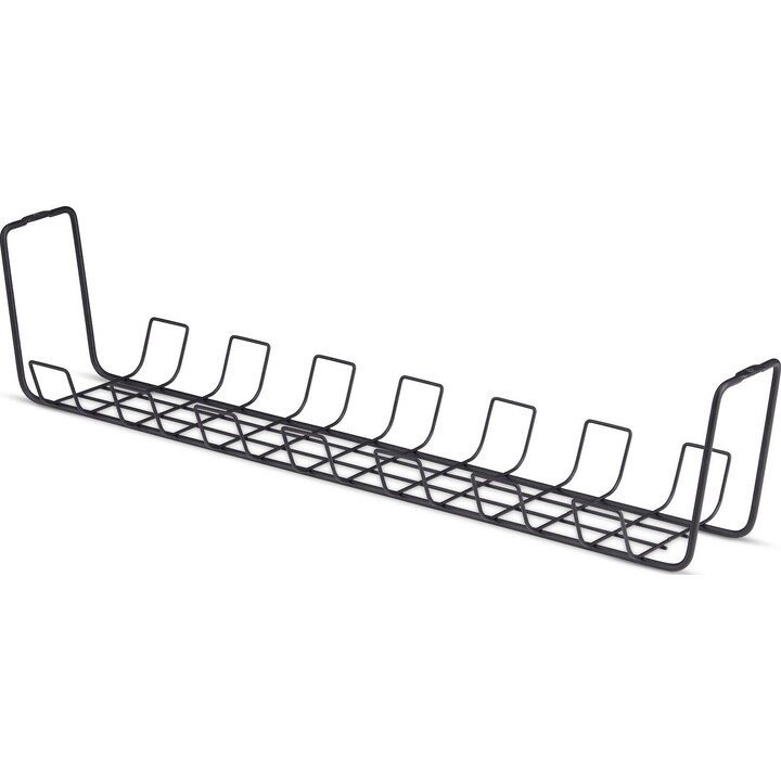 StarTech S1MB-DESK-CABLE-TRAY Tabuleiro de gestão de cabos de secretária de 24 polegadas em aço preto