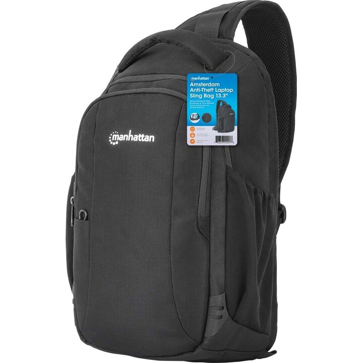Manhattan Amsterdam 13.3 Laptop Sling Bag Anti-Theft Water Resistant Black