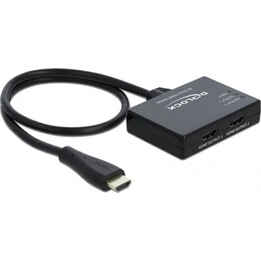 Delock HDMI Splitter 1x2 4K Metal Housing Noir