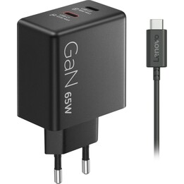 Cargador Lenovo Dual USB-C 65W GaN Negro