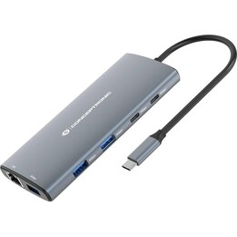 Conceptronic DONN02G Base de conexión 6 en 1 USB 3.2 Gen 1 100 W PD HDMI 4K Gris