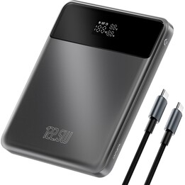 Power bank compatto 4smarts Enterprise da 122,5 W e 20000 mAh, colore grigio siderale.
