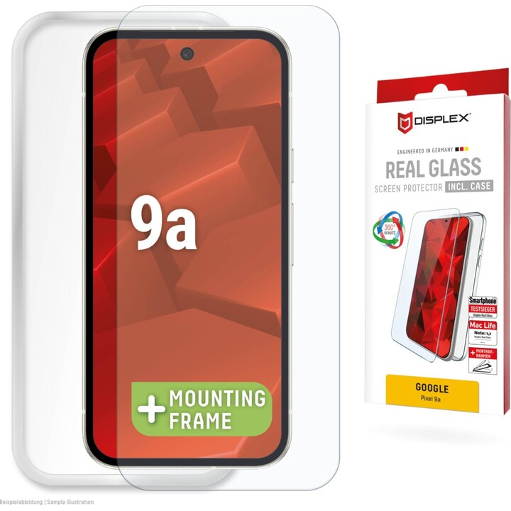 Protector de pantalla de cristal templado DISPLEX (10H) + funda protectora para Google Pixel 9a