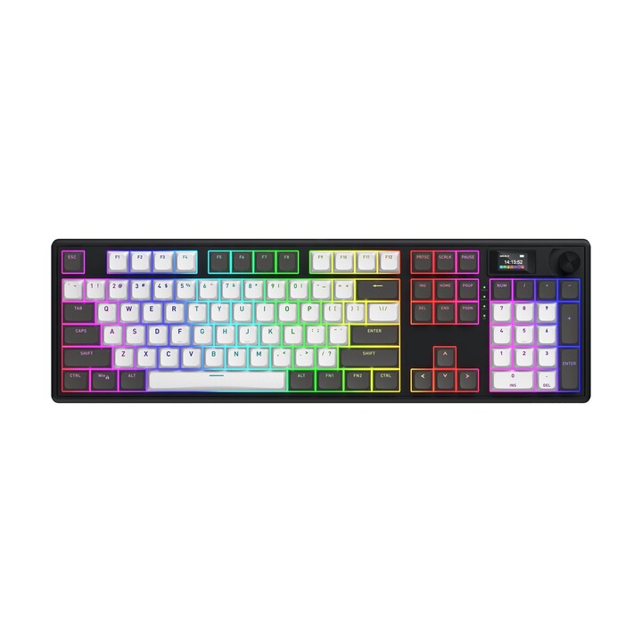 HATOR Skyfall Pro Wireless 100 clavier Gaming USB + RF Wireless + Bluetooth QWERTY Anglais américain Noir, Gris