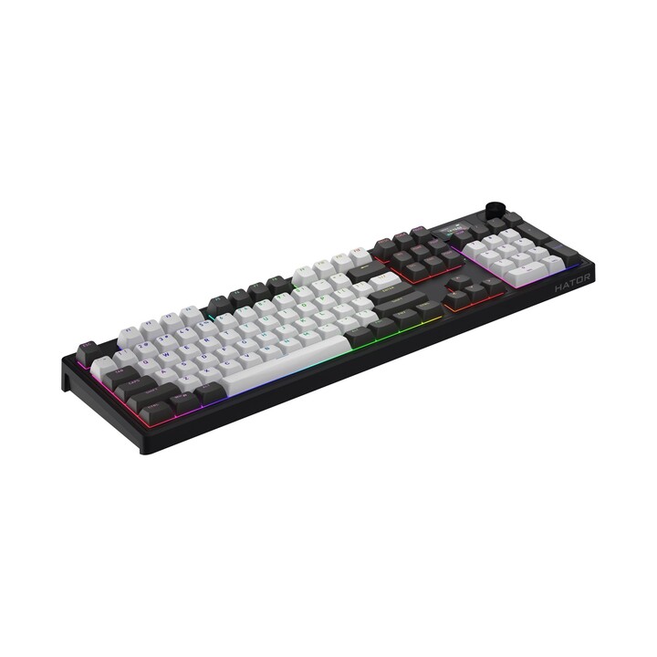 HATOR Skyfall Pro Wireless 100 clavier Gaming USB + RF Wireless + Bluetooth QWERTY Anglais américain Noir, Gris