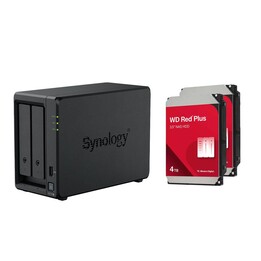 Servidor NAS Synology DiskStation DS725+ (2 bahías) + 2 discos duros WD Red WD40EFZZ SATA de 3,5" y 4 TB.