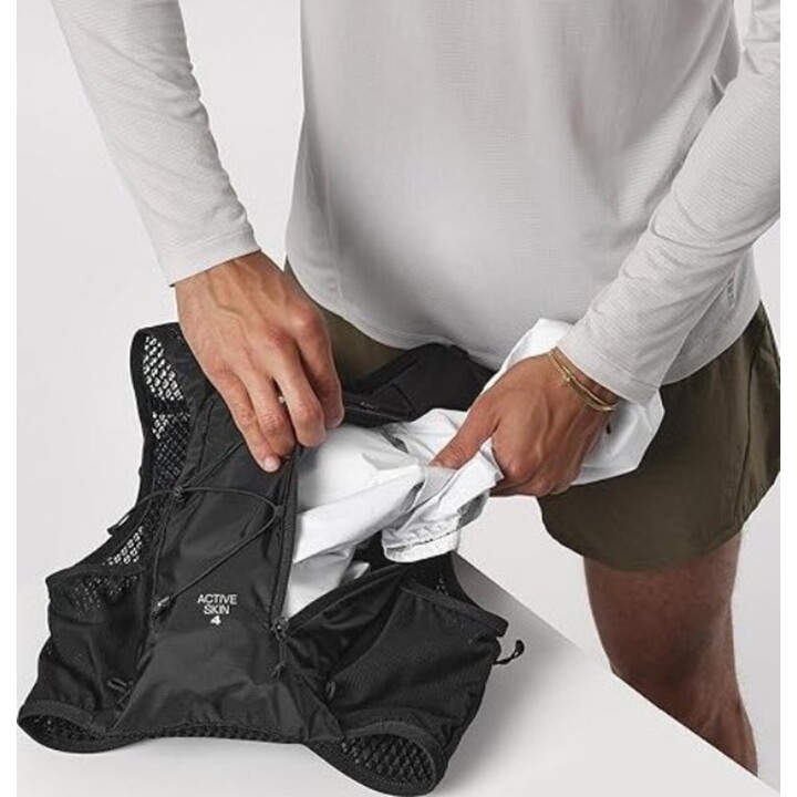 Salomon Active Skin 4-Piece Running Vest - Black/Metallic Size: M