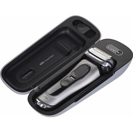 Braun Series 9 Pro+ 9577cc Máquina de barbear eléctrica de lâmina com PowerCase Clean & Charge Station Cinzento