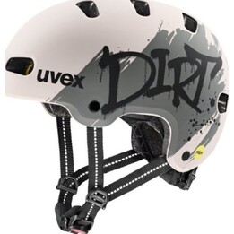 Casco de bicicleta infantil UVEX Kid 4 Style MIPS, color gris cálido para tierra