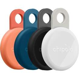Pacote com 8 unidades de Chipolo LOOP nas cores preto, branco, azul e laranja