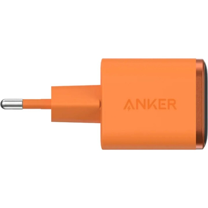 Anker Nano USB-C Schnellladegerät 45W mit orangefarbenem Display