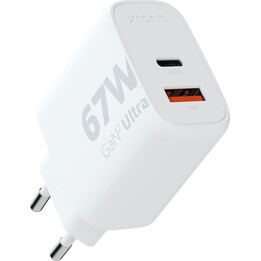 Caricabatterie rapido Xtorm Gan2 Ultra USB USB-C da 67 W, bianco.