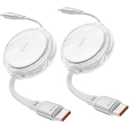 Cabo extensível iOttie USB-C para USB-C 100W branco (pacote com 2)