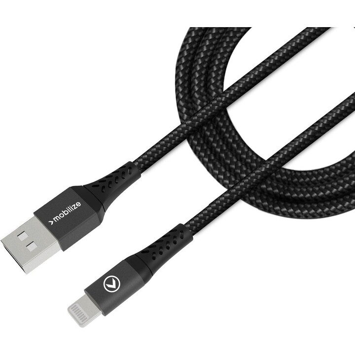Mobilize USB-C - Lightning Nylon Cable 1 Meter Black