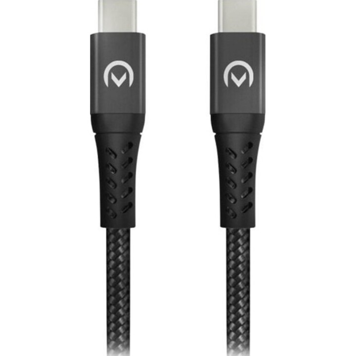 Cabo USB-C Mobilize - Cabo USB-C de nylon de 1 metro, preto