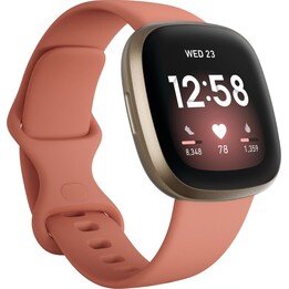 Fitbit Versa 3 Aluminio Dorado y Correa Rosa